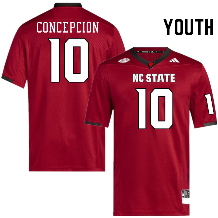 Youth #10 Kevin Concepcion NC State Wolfpack College Football Jerseys Stitched-Red